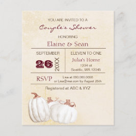 Weißer Kürbis Herbst Brautdusche Einladung