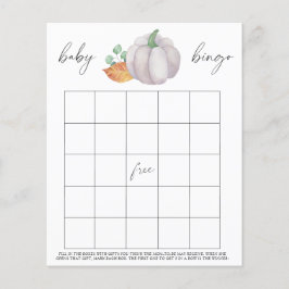 Weißer Kürbis mit Grünpflanzen - Baby-Bingo-Spiel