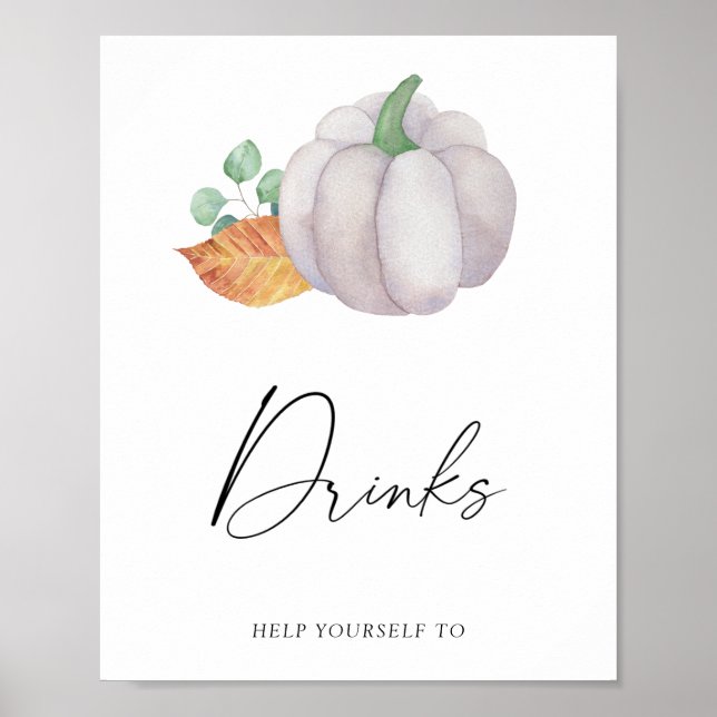 Weißer Kürbis - Trinkplakat Poster (Vorne)