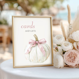 Weißer Kürbispinker Krug Karten und Geschenke Poster