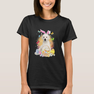 Weißer Labrador Hund mit Ostereier-Körbchen T-Shirt