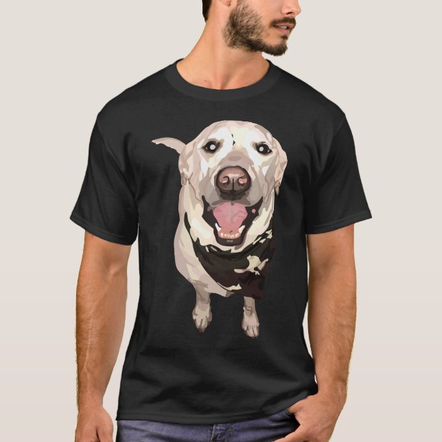 Weißer Labrador mit Bandana T-Shirt (Vorderseite)