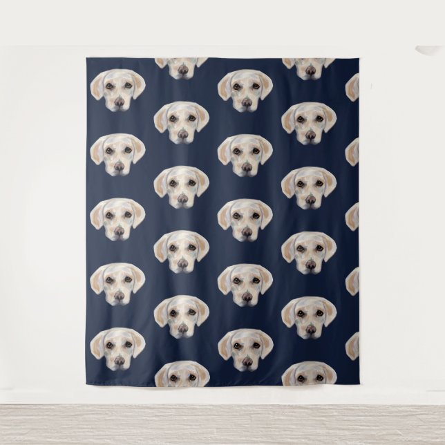 Weißer Labrador Retriever Wandteppich (Vorderseite)