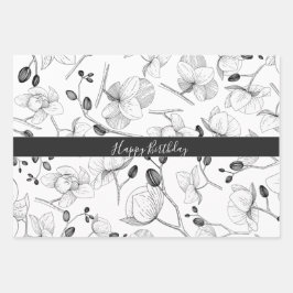 Weißer Lavateur, türkisfarben Geschenkpapier Set