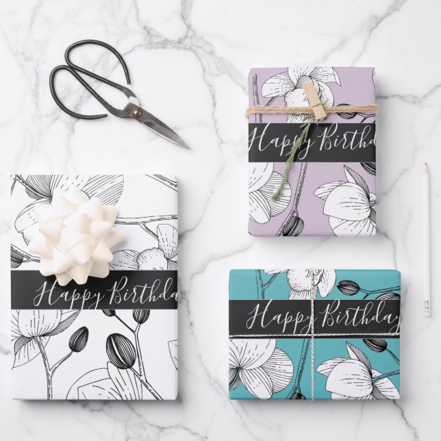 Weißer Lavateur, türkisfarben Geschenkpapier Set (Vorderseite)