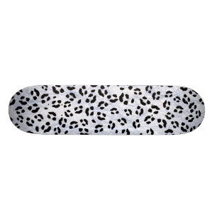 Weißer Leopard-Druck Skateboard