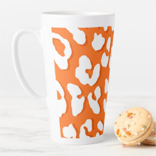 Weißer Leopard Druckorange Milchtasse