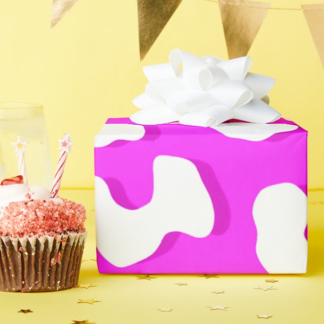 Weißer Leopard Druckrosa Geschenkpapier (Geburtstagsparty)