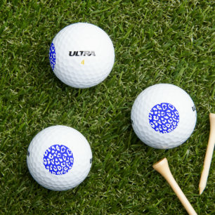 Weißer Leopard Print Dark Blue Golfball