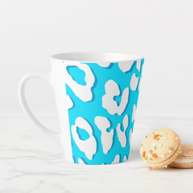 Weißer Leopard Print Light Blue Milchtasse (Beispiel)