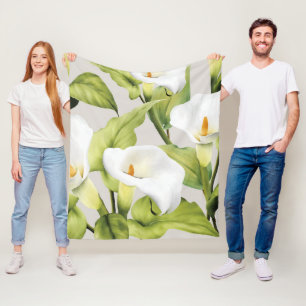 Weißer Lilie 3 Fleecedecke