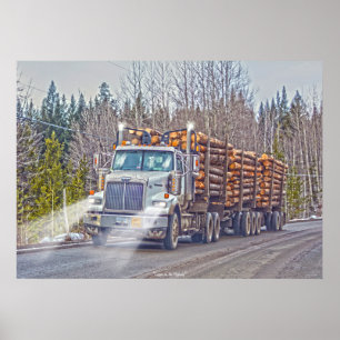 Weißer LKW - LKW und Highway Art Poster
