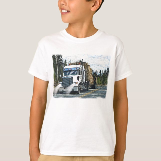 Weißer LKW mit Hay Bales für LKW T-Shirt (Vorderseite)
