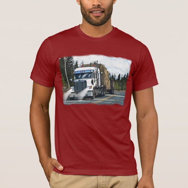 Weißer LKW mit Hay Bales für LKW T-Shirt (Vorderseite)