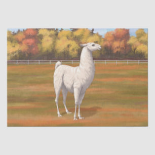 Weißer Llama im Herbst Seidenpapier