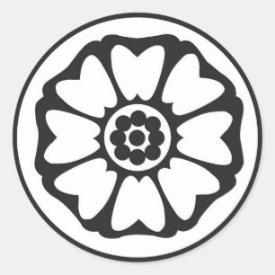 Weißer Lotus-Aufkleber Runder Aufkleber