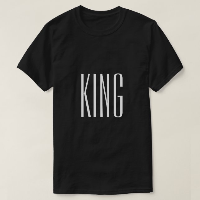 Weißer Löwe-Text-Schwarz-T - Shirt (Design vorne)