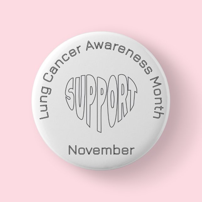Weißer Lungenkrebs-Bewusstseinsmonat - November Button (Lung Cancer Awareness Month Badge)