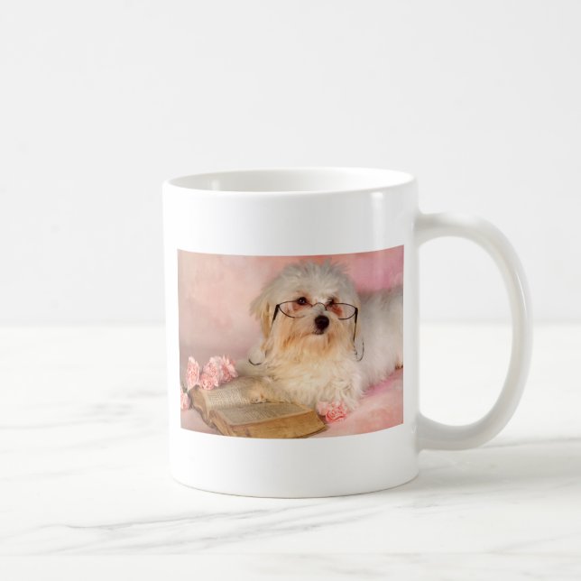 Weißer maltesischer Hund Tasse (Rechts)