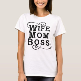 Weißer Mama-Boss, schwarzer Text in Notlage T-Shirt
