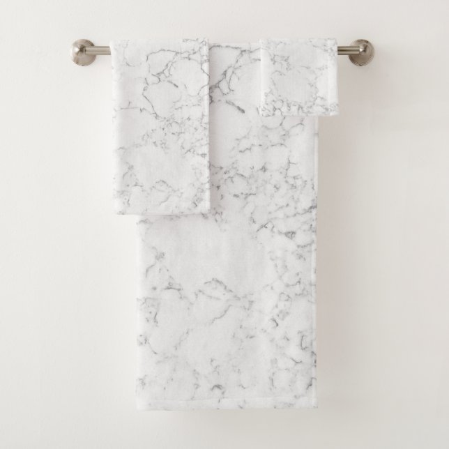 Weißer Marmor Badhandtuch Set (Insitu)