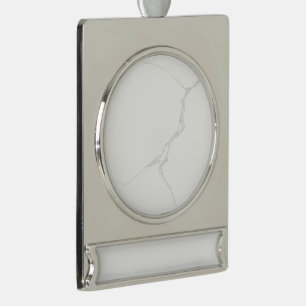 Weißer Marmor  Banner-Ornament Silber