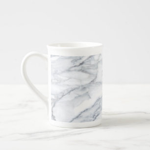 Weißer Marmor Carrara Calacatta Textur Prozellantasse