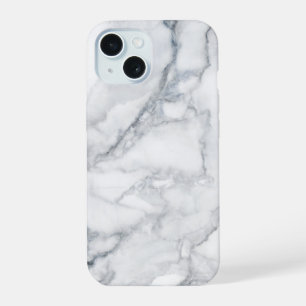 Weißer Marmor Carrara Textur iPhone 15 Hülle