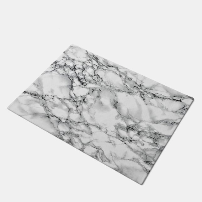 Weißer Marmor Doormat Fußmatte (Schrägansicht)