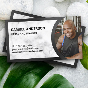 Weißer Marmor Fitness Personal Trainer Foto Visitenkarte