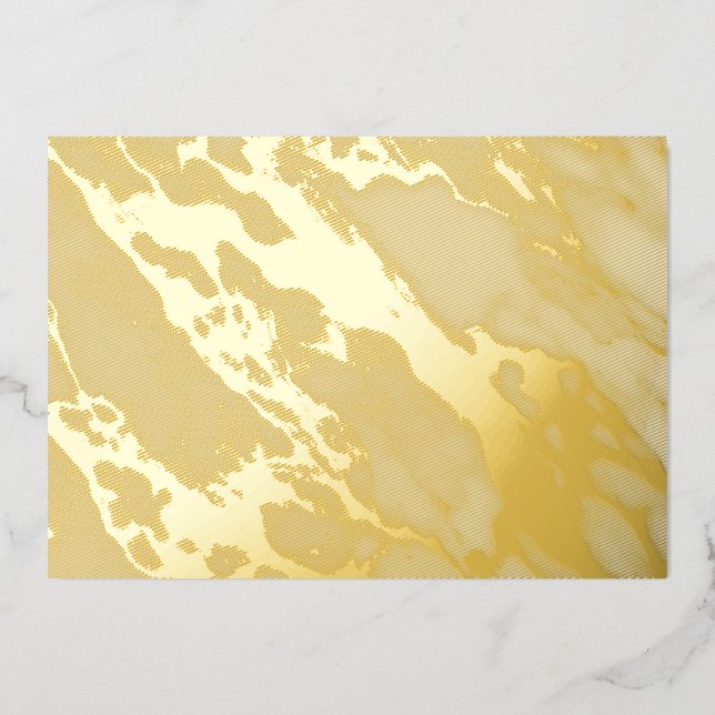Weißer Marmor Folien Feiertagskarte (Vorderseite)