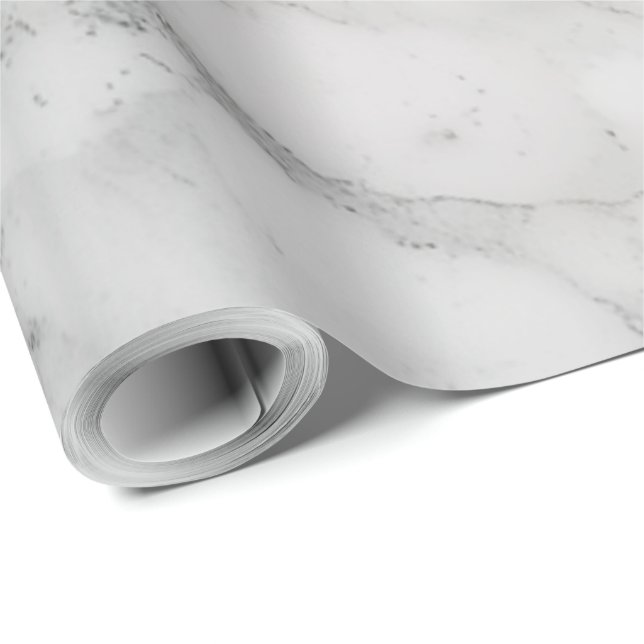 Weißer Marmor Geschenkpapier (Rolleneckpunkt)