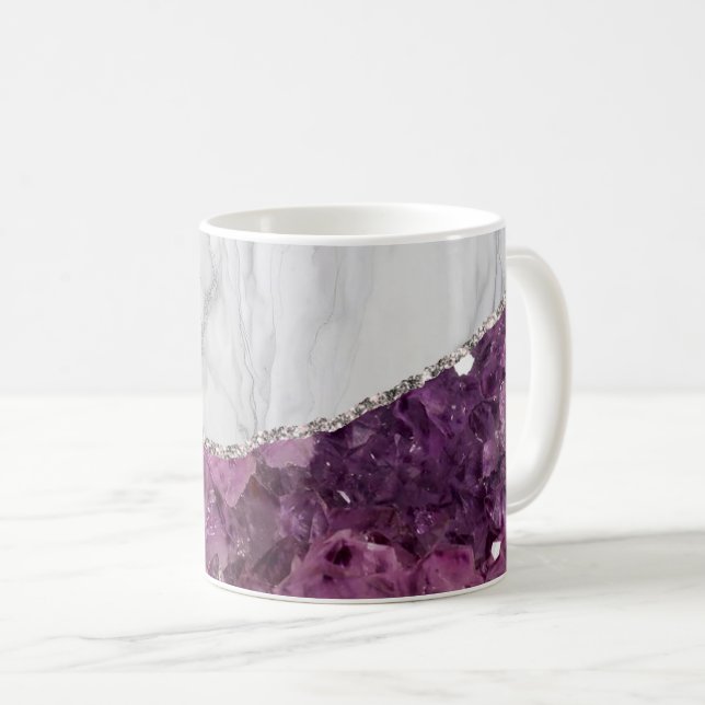 Weißer Marmor Gilded Black Agate Kaffeetasse (VorderseiteRechts)
