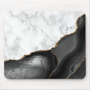 Weißer Marmor Gilded Black Agate Mousepad