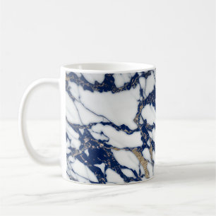 Weißer Marmor Gilded Navy Blue Agate Tasse