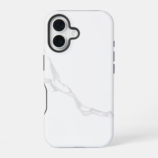 Weißer Marmor  iPhone 16 Hülle (Rückseite)