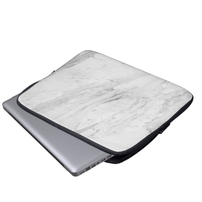 Weißer Marmor Laptopschutzhülle (Vorne Knopf)