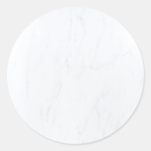 Weißer Marmor-Leer-Vorlage Modern Elegant Runder Aufkleber