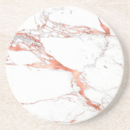 Weißer Marmor mit dramatischen Rose Gold Veining Getränkeuntersetzer