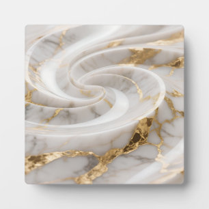 Weißer Marmor mit goldenem Wirbelmuster Fotoplatte