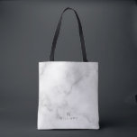 Weißer Marmor mit Personalisiertem Monogramm und N<br><div class="desc">Weißer Marmor mit Personalisiertem Monogramm und Namensschild mit Monogramm und Name in grauem,  modernem Sans Serif-Schriftart auf weißem Marmorboden.

Ideal als Brautgeschenk,  Muttertagsgeschenk,  Feriengeschenk,  Familiengeschenk und Wiedersehen Geschenk für jeden besondere Anlässe.</div>