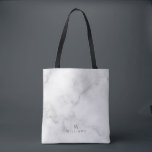 Weißer Marmor mit Personalisiertem Monogramm und N<br><div class="desc">Weißer Marmor mit Personalisiertem Monogramm und Namensschild mit Monogramm und Name in grauem,  modernem Sans Serif-Schriftart auf weißem Marmorboden.

Ideal als Brautgeschenk,  Muttertagsgeschenk,  Feriengeschenk,  Familiengeschenk und Wiedersehen Geschenk für jeden besondere Anlässe.</div>