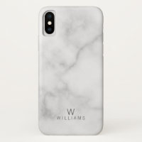 Weißer Marmor mit Personalisiertem Monogramm und N