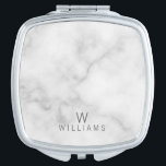 Weißer Marmor mit Personalisiertem Monogramm und N Taschenspiegel<br><div class="desc">Weißer Marmor mit Personalisiertem Monogramm und Namensschild mit Monogramm und Name in grauem,  modernem Sans Serif-Schriftart auf weißem Marmorboden.

Ideal als Brautgeschenk,  Muttertagsgeschenk,  Feriengeschenk,  Familiengeschenk und Wiedersehen Geschenk für jeden besondere Anlässe.</div>