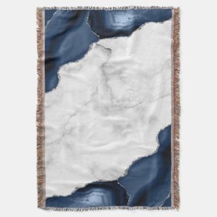 Weißer Marmor Navy Blue Agate Silver Decke