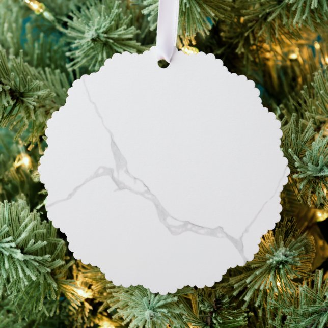 Weißer Marmor  Ornament Karte (Insitu (Baum))