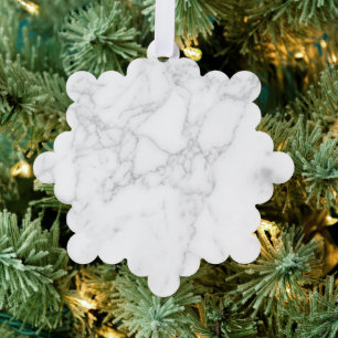 Weißer Marmor Ornament Karte
