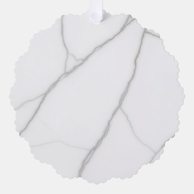 Weißer Marmor Ornament Karte (Vorderseite)