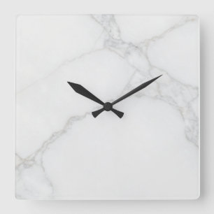 Weißer Marmor Quadratische Wanduhr