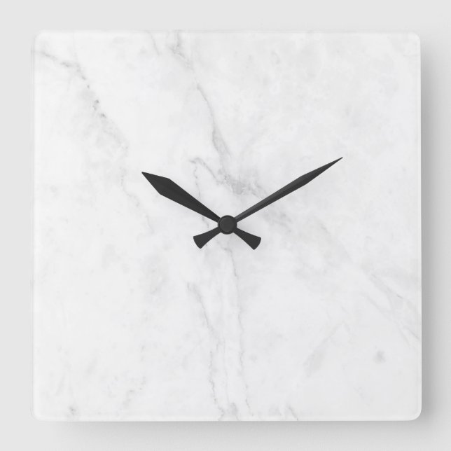  Weißer Marmor Quadratische Wanduhr (Vorderseite)